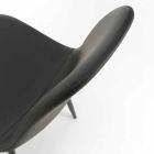 Scaun de sufragerie modern în piele și metal negru, 4 bucăți - Pocolo Viadurini