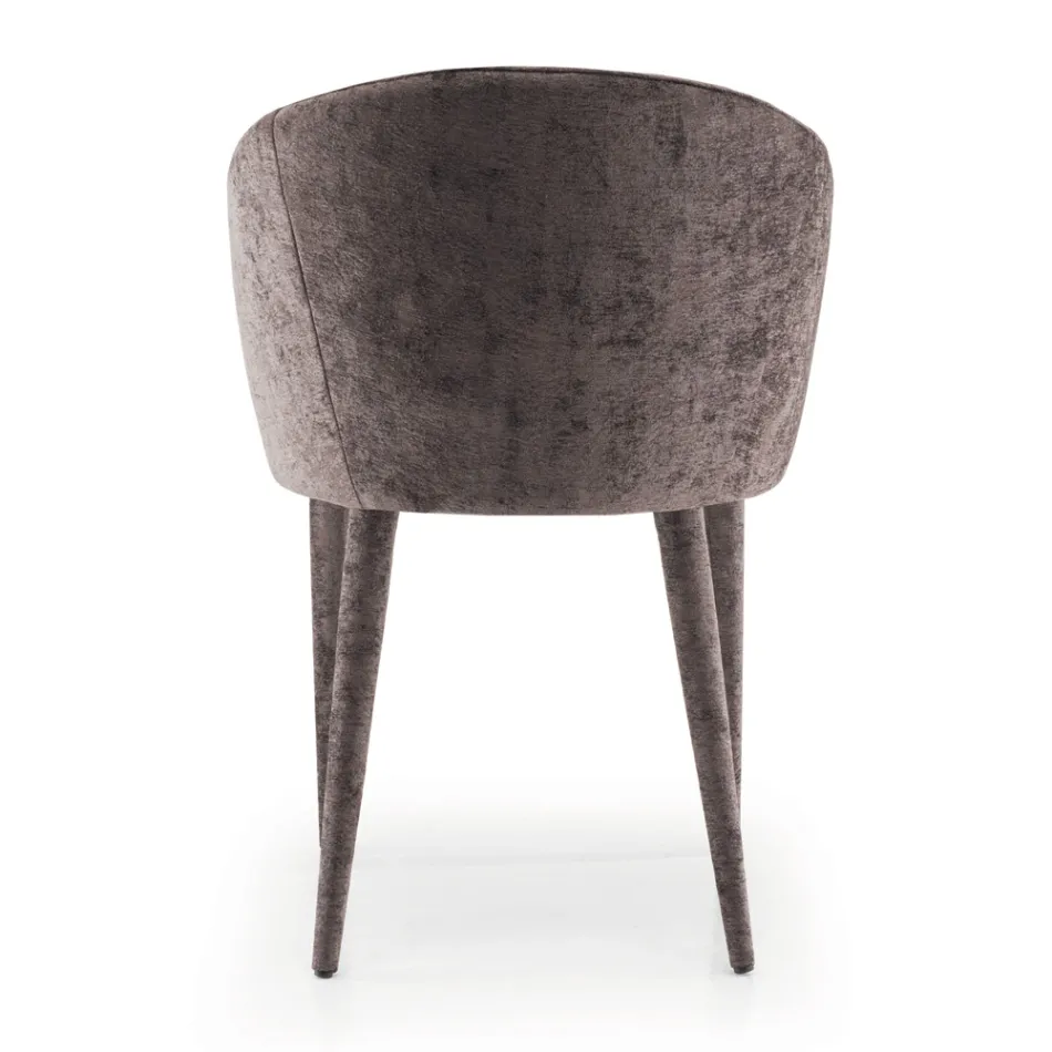 Scaun de Sufragerie Tapitat cu Tesatura Made in Italy 4 Piese - Tagata Viadurini