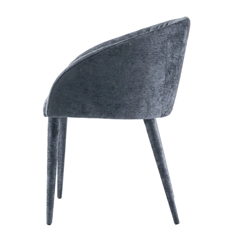 Scaun de Sufragerie Tapitat cu Tesatura Made in Italy 4 Piese - Tagata Viadurini