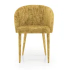 Scaun de Sufragerie Tapitat cu Tesatura Made in Italy 4 Piese - Tagata Viadurini