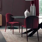 Scaun de Sufragerie Tapițat cu Catifea Made in Italy 4 Piese - Victory Viadurini