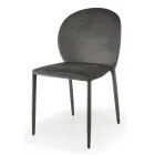 Scaun de Sufragerie Tapițat cu Catifea Made in Italy 4 Piese - Victory Viadurini