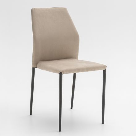 Scaun de Sufragerie Sezat din Microfibra Made in Italy, 2 Bucati - Camelia Viadurini