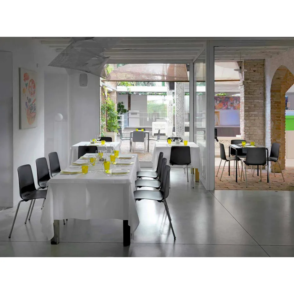 Scaun de sufragerie din metal și polipropilenă fabricat în Italia, 4 piese - Carlita Viadurini