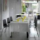 Scaun de sufragerie din metal și polipropilenă fabricat în Italia, 4 piese - Carlita Viadurini