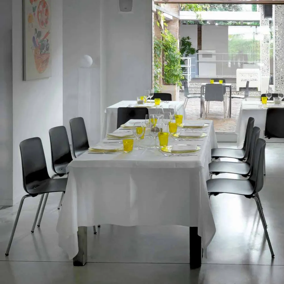 Scaun de sufragerie din metal și polipropilenă fabricat în Italia, 4 piese - Carlita Viadurini