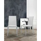 Scaun de sufragerie stivuibil, căptușit și tapițat cu piele ecologică – Monamour Viadurini