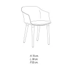 Scaun de Sufragerie din Lemn si Polipropilena Made in Italy, 4 Bucati - Marbella Viadurini