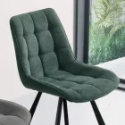 Scaun de sufragerie din material tapițat cu model în carouri din 4 piese - Raggia Viadurini