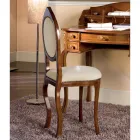 Scaun in stil clasic din lemn de nuc tapitat Made in Italy - Elegant Viadurini