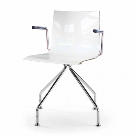 Scaun de birou cu cotiere din oțel și design colorat al scaunelor reciclate - Verenza Viadurini