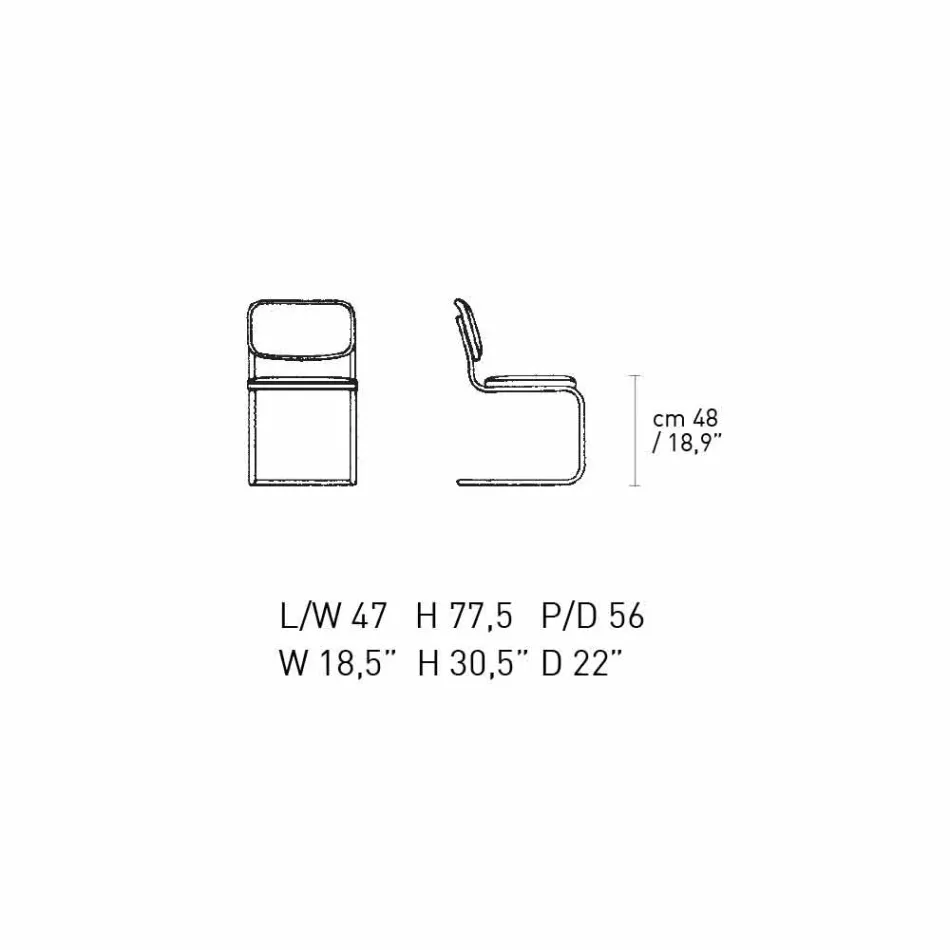 Scaun de birou din piele cu structură din oțel cromat Fabricat în Italia - Octant Viadurini