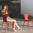 Scaune de grădină de design stivuibile din polipropilenă 4 bucăți - Love by Vondom Viadurini