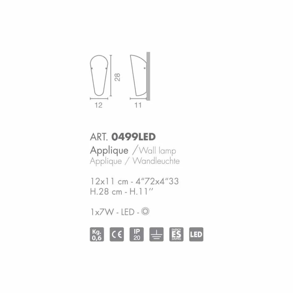 Selene Bloom manual sticlă appliqué în Italia 12x11 H 28 cm Viadurini