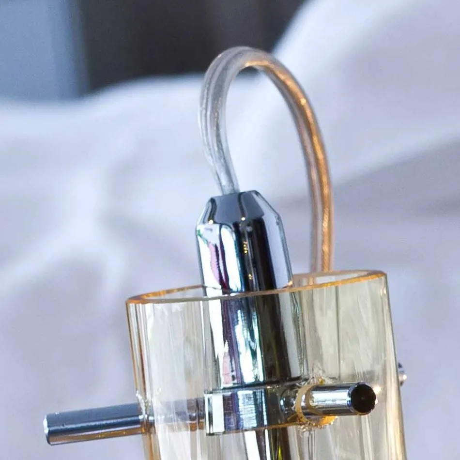 Selene Bossa Nova masă lampă Ø15 H 21cm din chihlimbar de sticlă suflată Viadurini