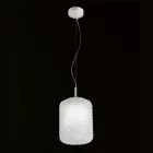 Selene Domino pandantiv lampa floare O21 H 27/140 cm sticlă Viadurini