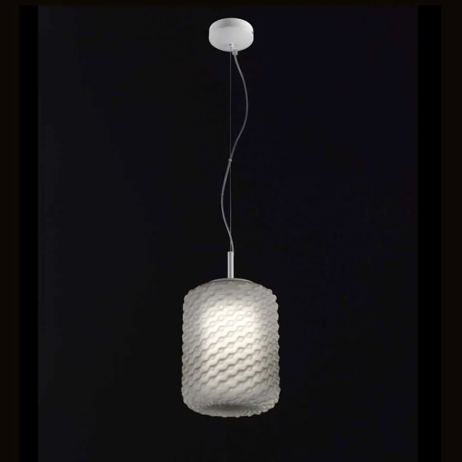 Selene Domino pandantiv lampa floare O21 H 27/140 cm sticlă Viadurini