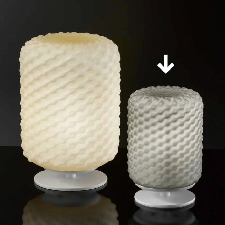 Selene Domino veioză Ø15 H22cm, realizate manual din sticlă suflată Viadurini