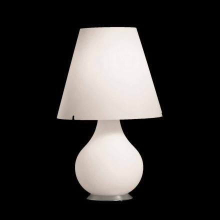 Selene lampă totdeauna masă albă din sticlă suflată O34 H 55cm Viadurini