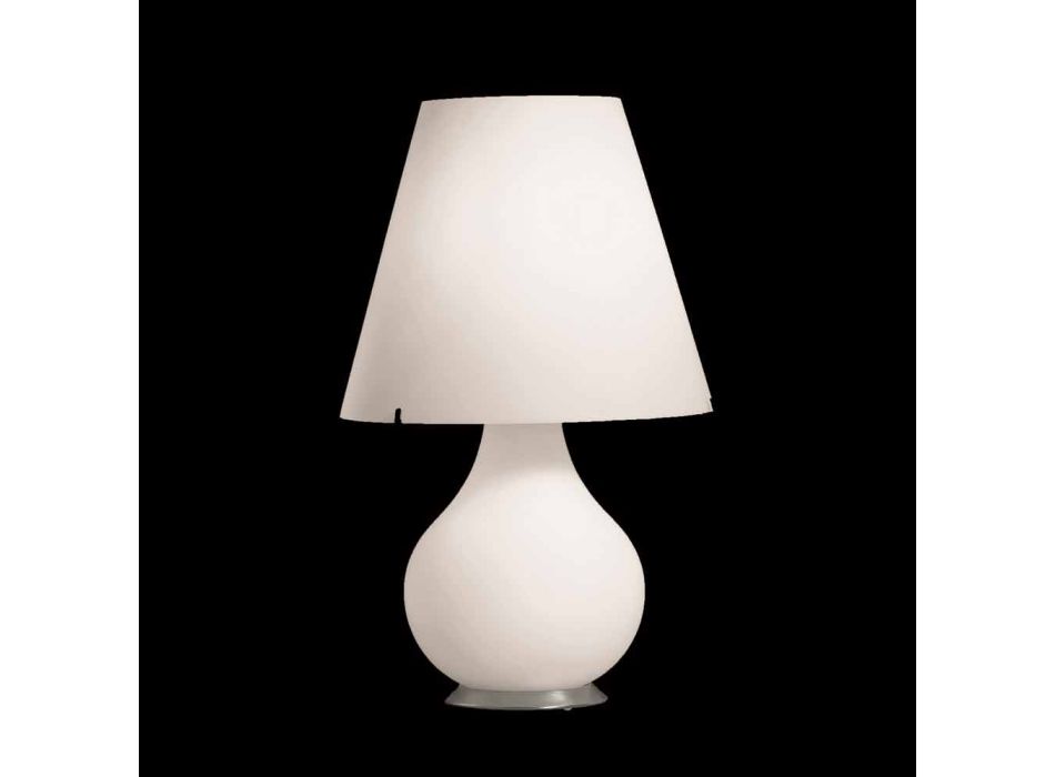 Selene lampă totdeauna masă albă din sticlă suflată O34 H 55cm Viadurini