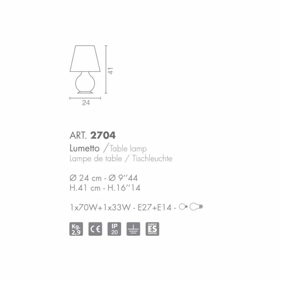 Selene pentru totdeauna lumetto Ø24 H41cm, sticla suflata realizate în Italia Viadurini