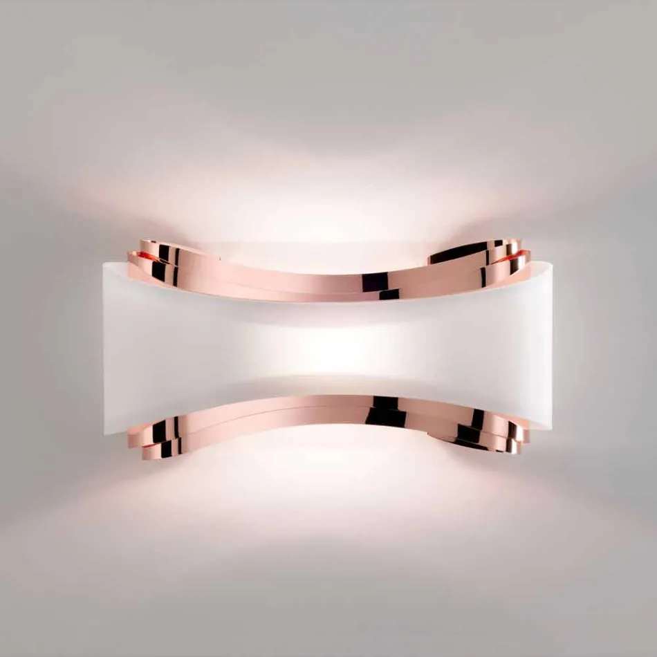 Selene Ionica Appliqué 32x10 H16cm oțel și sticlă realizate în Italia Viadurini