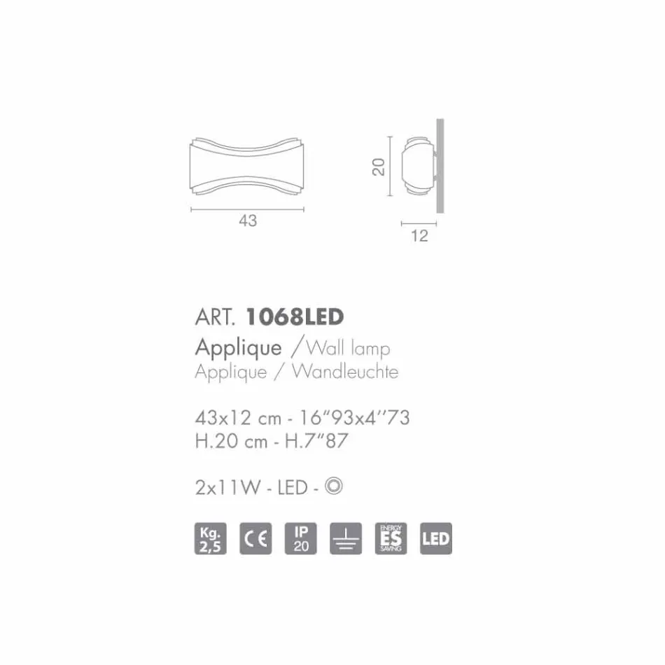 Selene Ionica Appliqué otel si manual sticla 43x12 H 20cm Viadurini