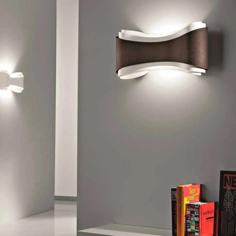 lampa de perete Selene Ionica realizate în Italia, 40x12H20cm, oțel și sticlă Viadurini