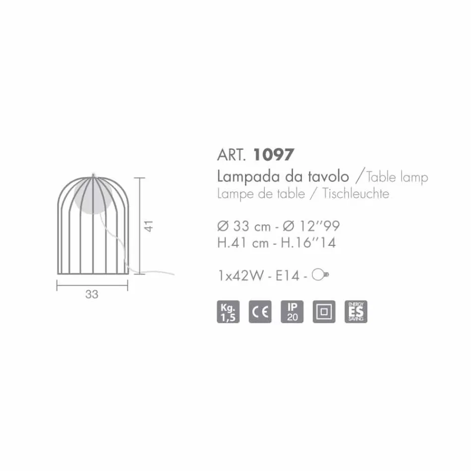 lampă de masă Selene Kluvì Contemporană din sticlă suflată O33 H41cm Viadurini