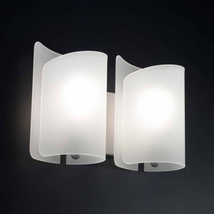 Selene Papiro satin appliqué 34x14 sticla H25cm Made in Italy Viadurini