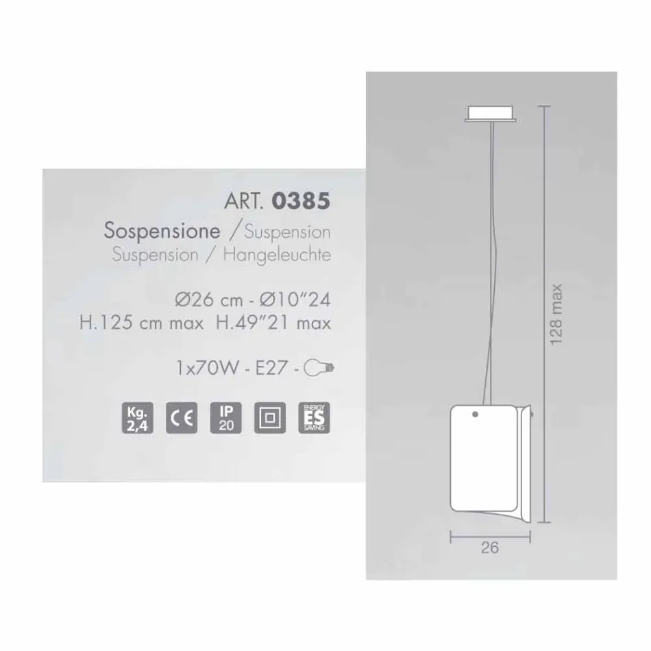 Selene Papyrus modernă lampă de cristal pandantiv Ø26 H 125cm Viadurini