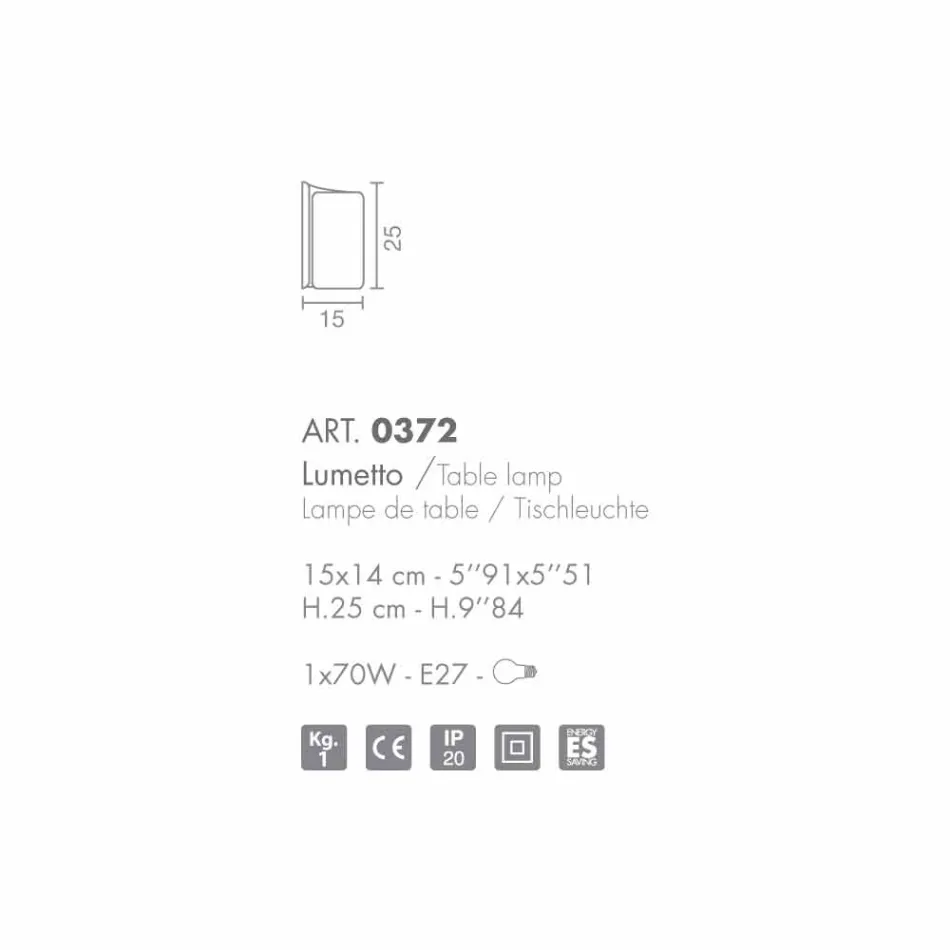 Selene Papiro cristal lampă de masă făcută în Italia 15x14xH25cm Viadurini