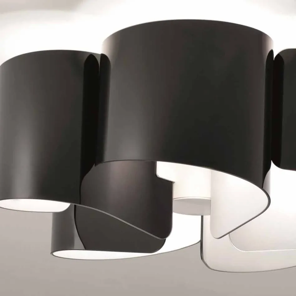 Selene Papiro lumina plafon de cristal moderne Ø65 H28cm, realizate în Italia Viadurini