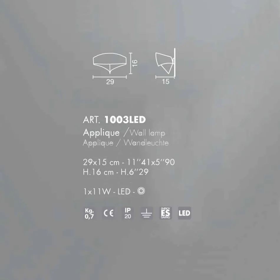 Selene Shield Appliqué oțel vopsit cu design modern Viadurini