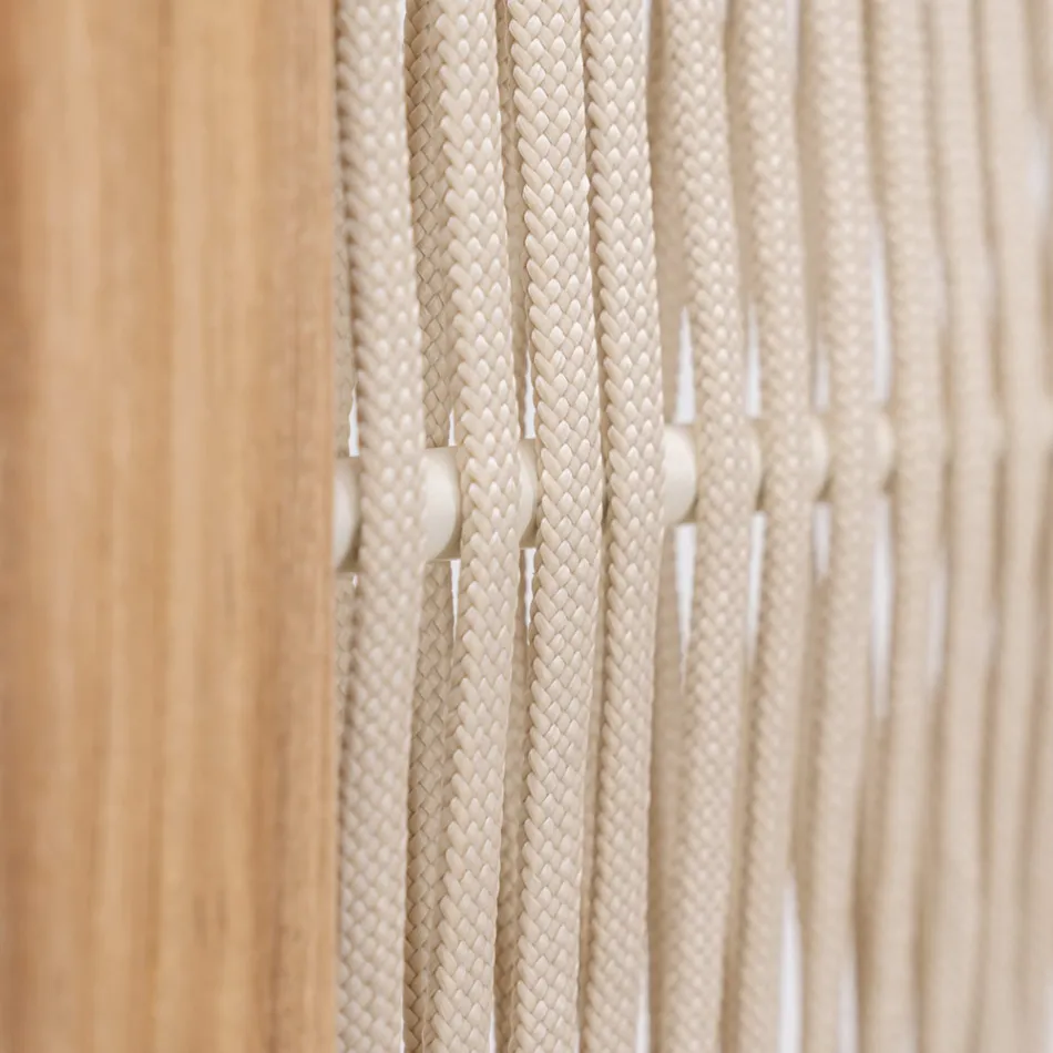 Despărțitor de exterior din Teak, Aluminiu și țesut frânghie - Vision Viadurini