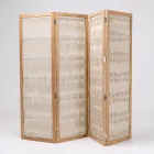 Despărțitor de exterior din Teak, Aluminiu și țesut frânghie - Vision Viadurini