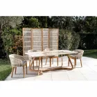 Despărțitor de exterior din Teak, Aluminiu și țesut frânghie - Vision Viadurini