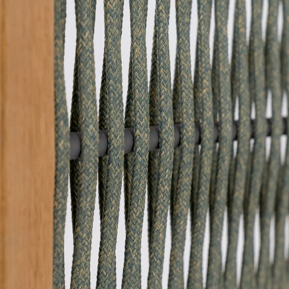 Despărțitor de exterior din Teak, Aluminiu și țesut frânghie - Vision Viadurini
