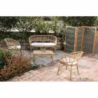 Despărțitor de exterior din Teak, Aluminiu și țesut frânghie - Vision Viadurini