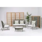 Despărțitor de exterior din Teak, Aluminiu și țesut frânghie - Vision Viadurini