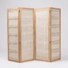 Despărțitor de exterior din Teak, Aluminiu și țesut frânghie - Vision Viadurini