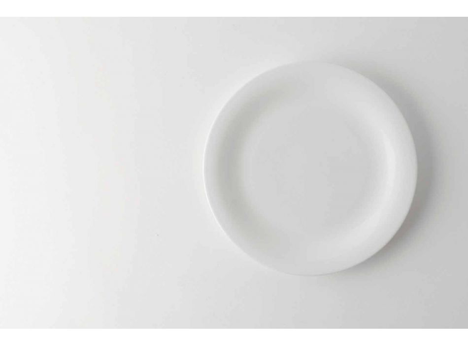 24 Plăci de cină elegante în design de porțelan alb - Doriana Viadurini