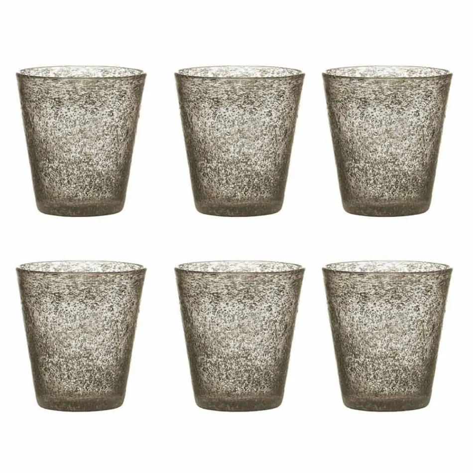 Set de 6 pahare din sticlă suflată colorate, cu un design modern - Pumba Viadurini