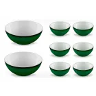 Serviciu 6 castroane de înghețată și 2 castroane în porțelan colorat - Rurolo Viadurini