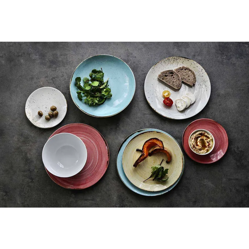 Serviciu 6 castroane de înghețată și 2 castroane în porțelan colorat - Rurolo Viadurini