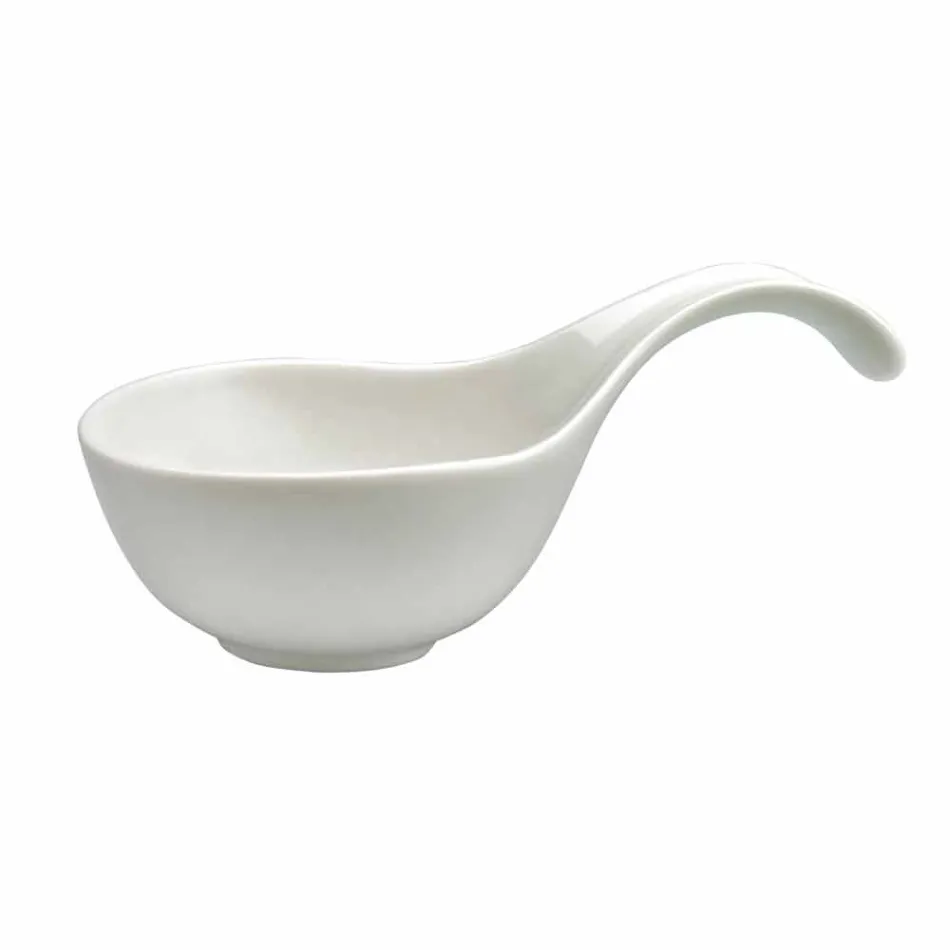 Serviciu aperitiv 12 bucăți moderne de porțelan alb, plăci de design - Nalah Viadurini