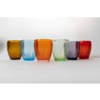 Serviciu de sticlă cu apă în sticlă colorată și modernă 6 bucăți - Guerrero Viadurini