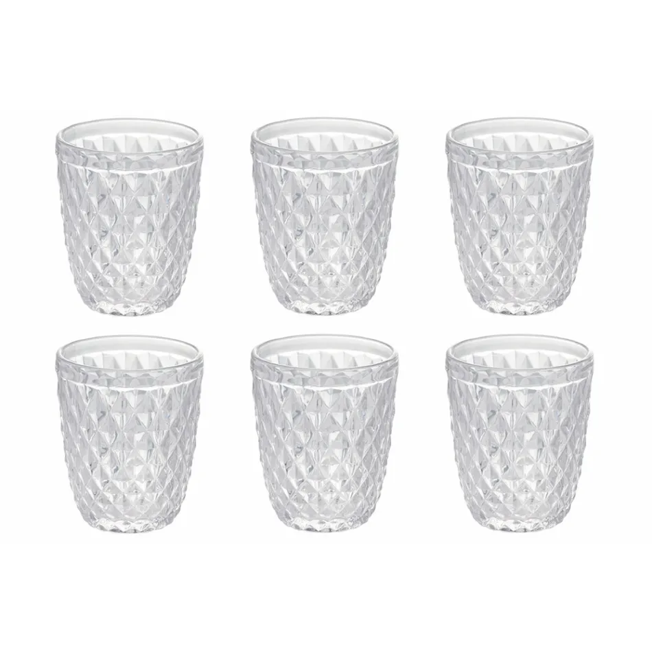 Set de sticlă în apă colorată și sculptată din sticlă 12 bucăți - Brillo Viadurini