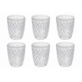Set de sticlă sculptată din sticlă transparentă 12 bucăți apă - Brillo