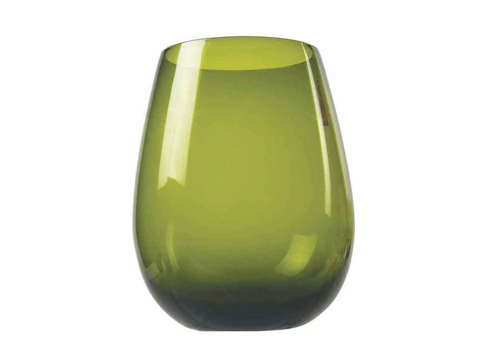 Design pahare de apă din sticlă colorată, 12 bucăți - Aperi Viadurini